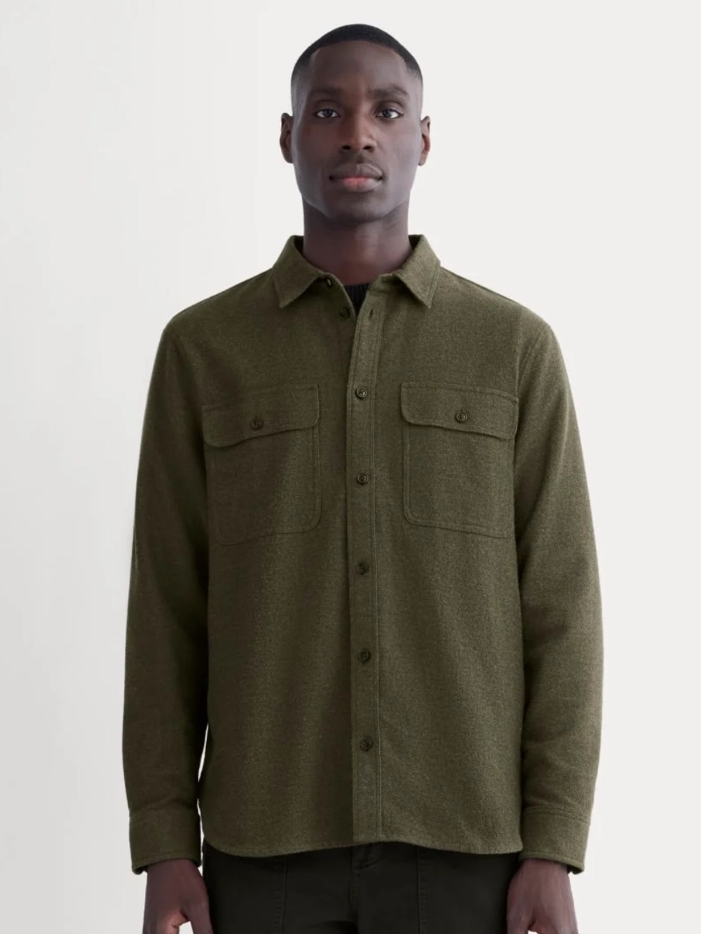 Everlane Olive Green Military Field Jacket Shirt